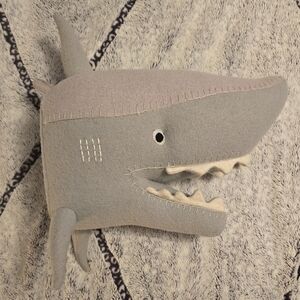 Pillowfort Stuffed Plush SHARK HEAD Wall Hang Ocean Sea Nursery Playroom Decor